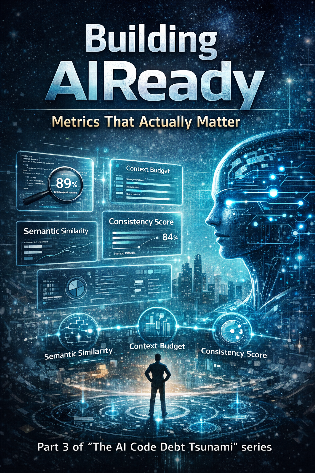 The Three Dimensions of AI-Readiness: Semantic Similarity, Context Budget, and Consistency Scoring